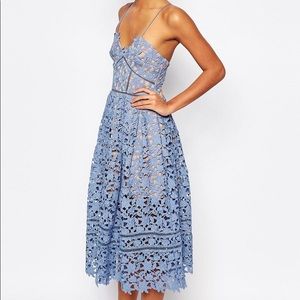 Light Blue Lace Embroidery Dress